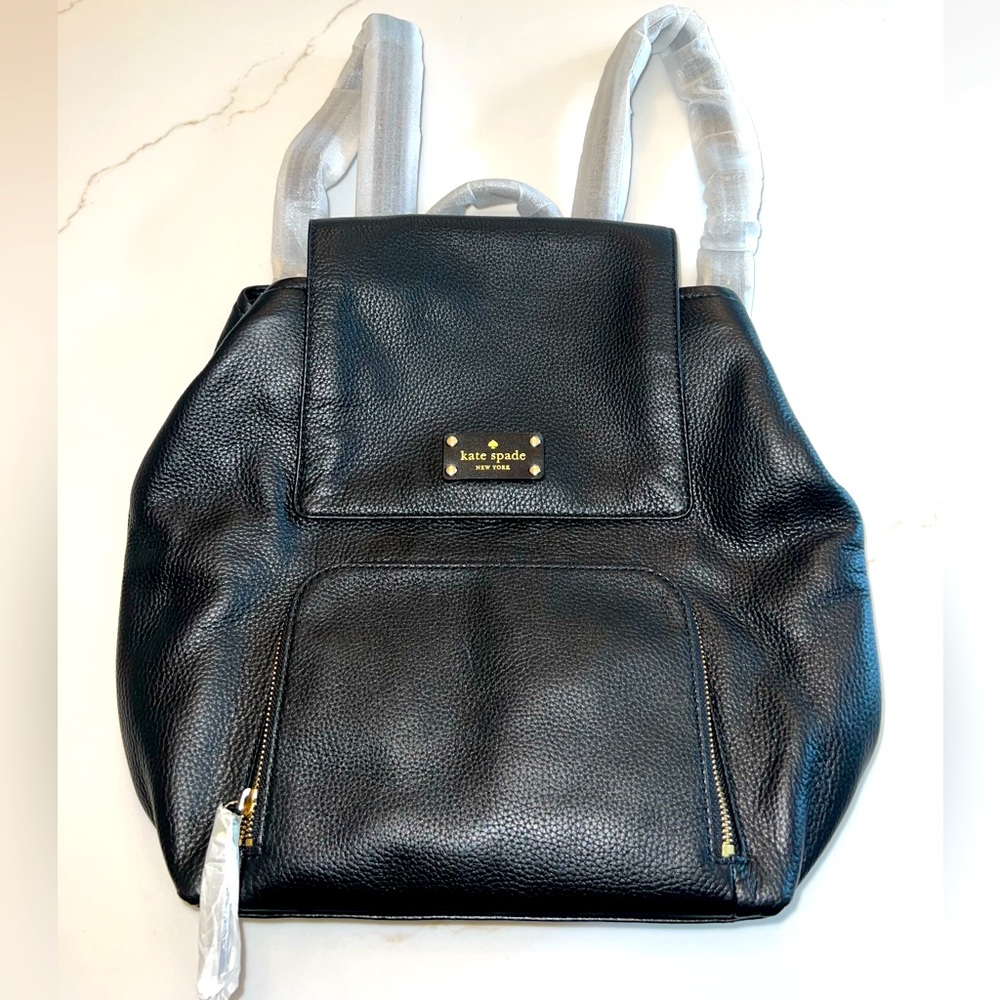 Kate Spade Remington Large Leather Backpack - Pebbled Magnetic Snap Flap